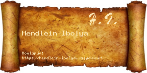 Hendlein Ibolya névjegykártya